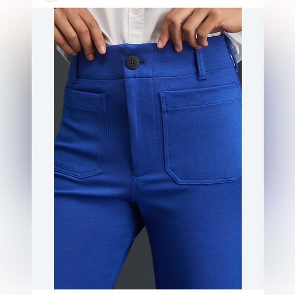 Maeve by Anthropologie Collette knit wide leg pants. Cobalt blue. 33T - Picture 6 of 14